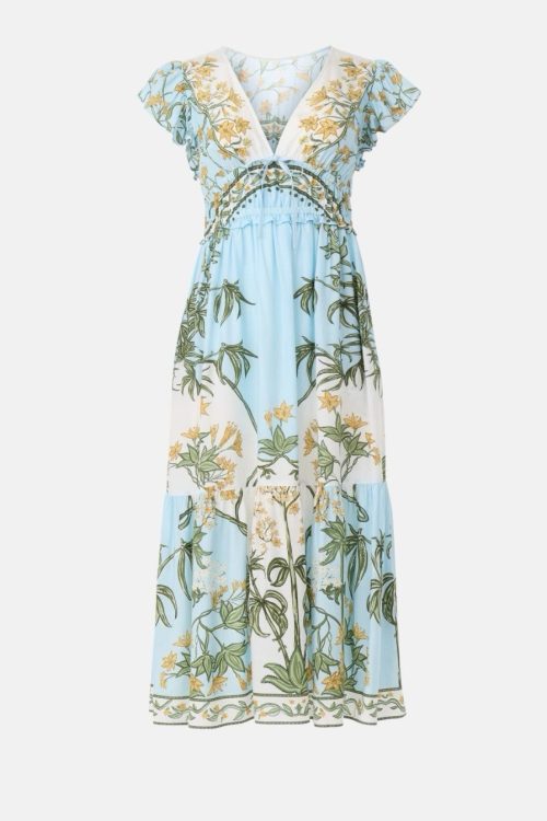 Derek Lam 10 Crosby x RTR Flutter Sleeve V-Neck Midi