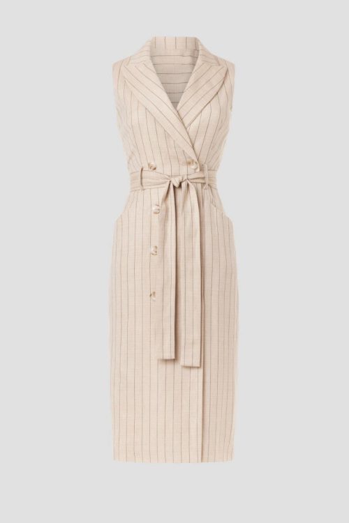 Reis Andie Striped Linen Dress Msrp $400