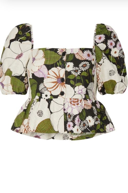 Maje Lowflower Puff Sleeve Msrp $235