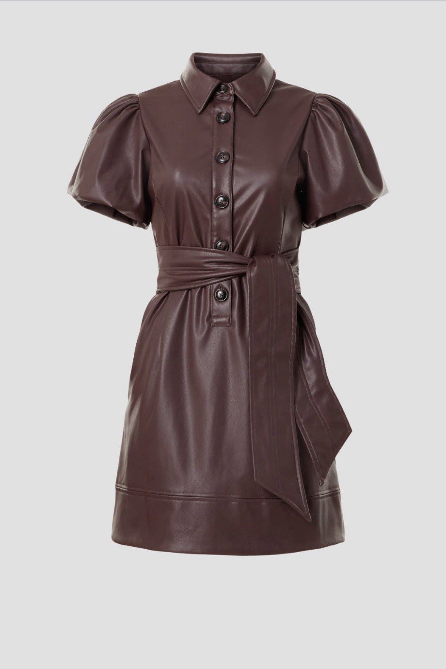 Toccon Puff Sleeve Faux Leather Dress Msrp $525 Size- 2
