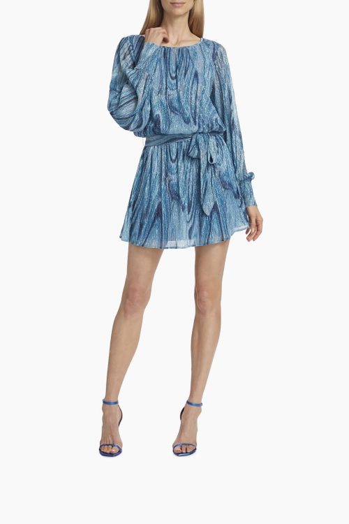 Ramy Brook Metallic Blue Midi Dress