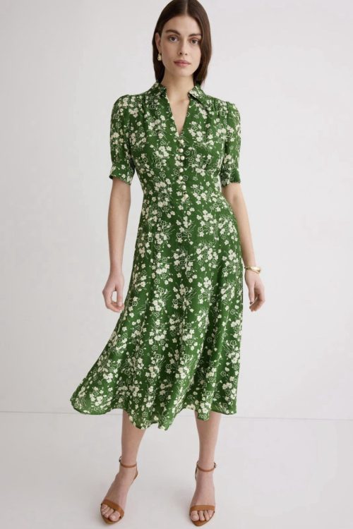 LK Bennett Flower Collar Puff Sleeves dress- Msrp $690 – size 2