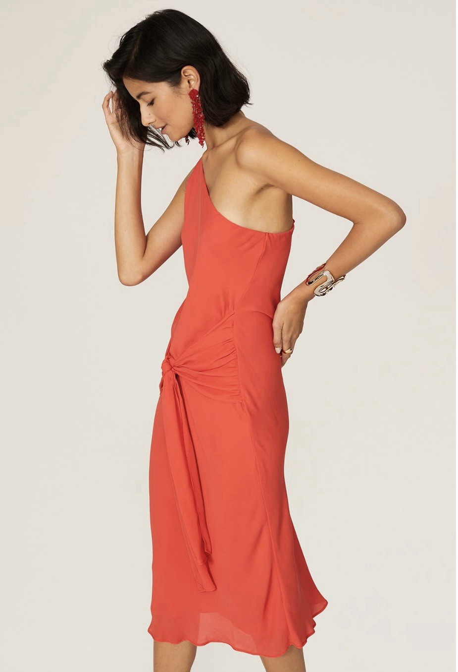 Krisa One Shoulder Bias Dress Msrp $207 - Size Small