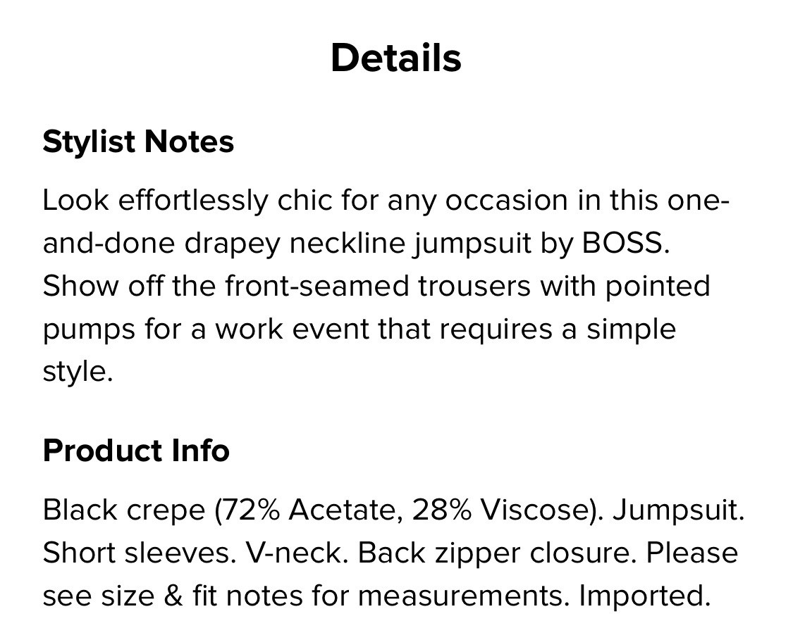 Boss Debasa Jumpsuit Msrp $695 - Size 2R