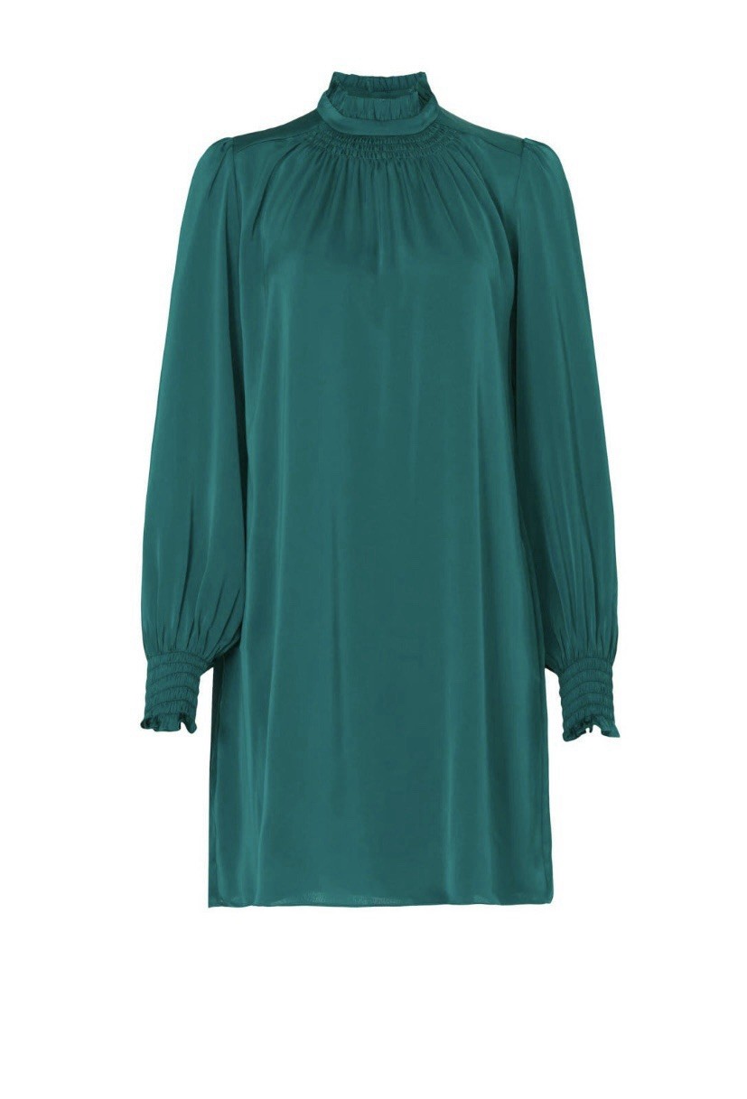 Adam Lippes Green Mock Neck Dress Size 6 (Retails $378)