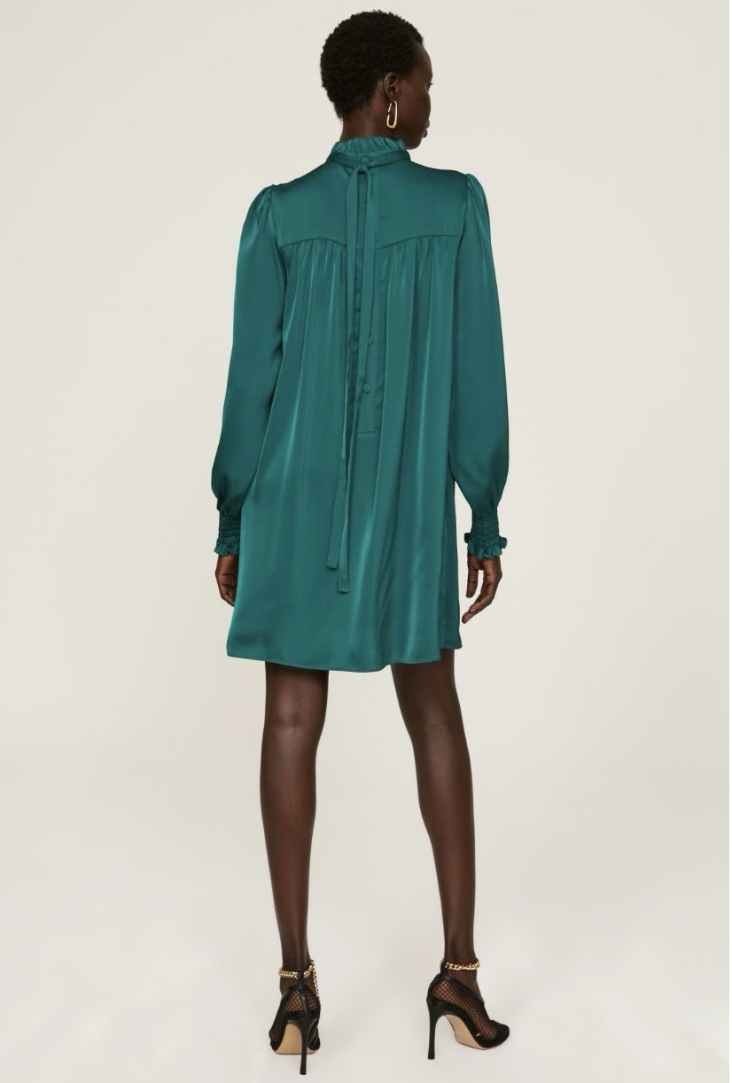Adam Lippes Green Mock Neck Dress Size 6 (Retails $378)
