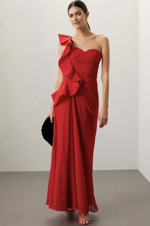 Badgley Mischka Poppy Red Georgina Gown Msrp $795 Size 0