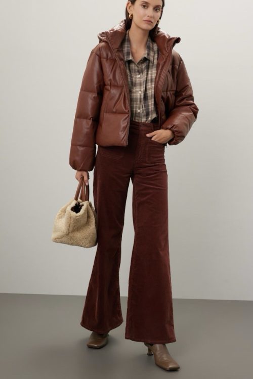 OOF Faux Leather Puffer Jacket Msrp $428 Size 44