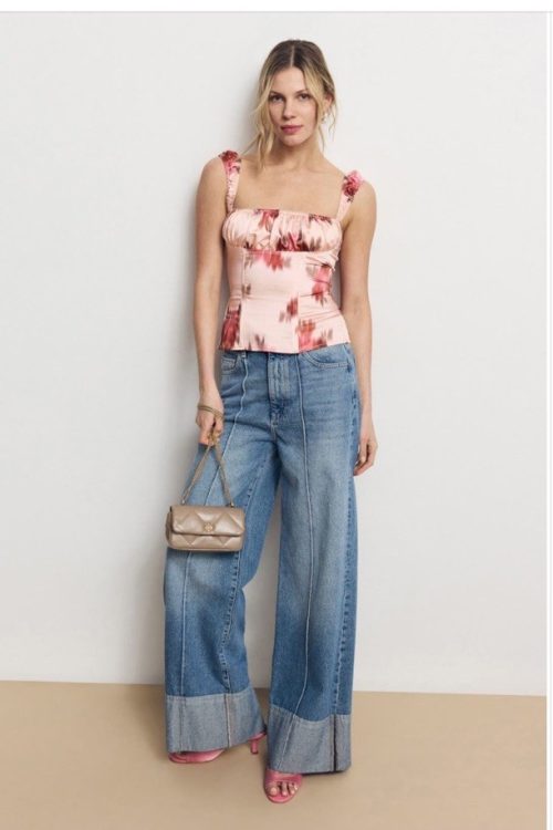 WEWOREWHAT $129 Wide Strap Ruched Cup Corset Pink US Size 10