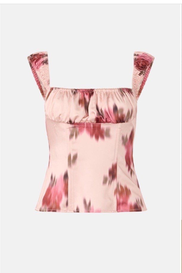 WEWOREWHAT $129 Wide Strap Ruched Cup Corset Pink US Size 10