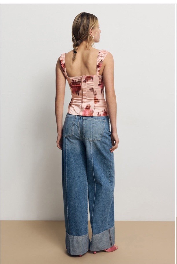 WEWOREWHAT $129 Wide Strap Ruched Cup Corset Pink US Size 10