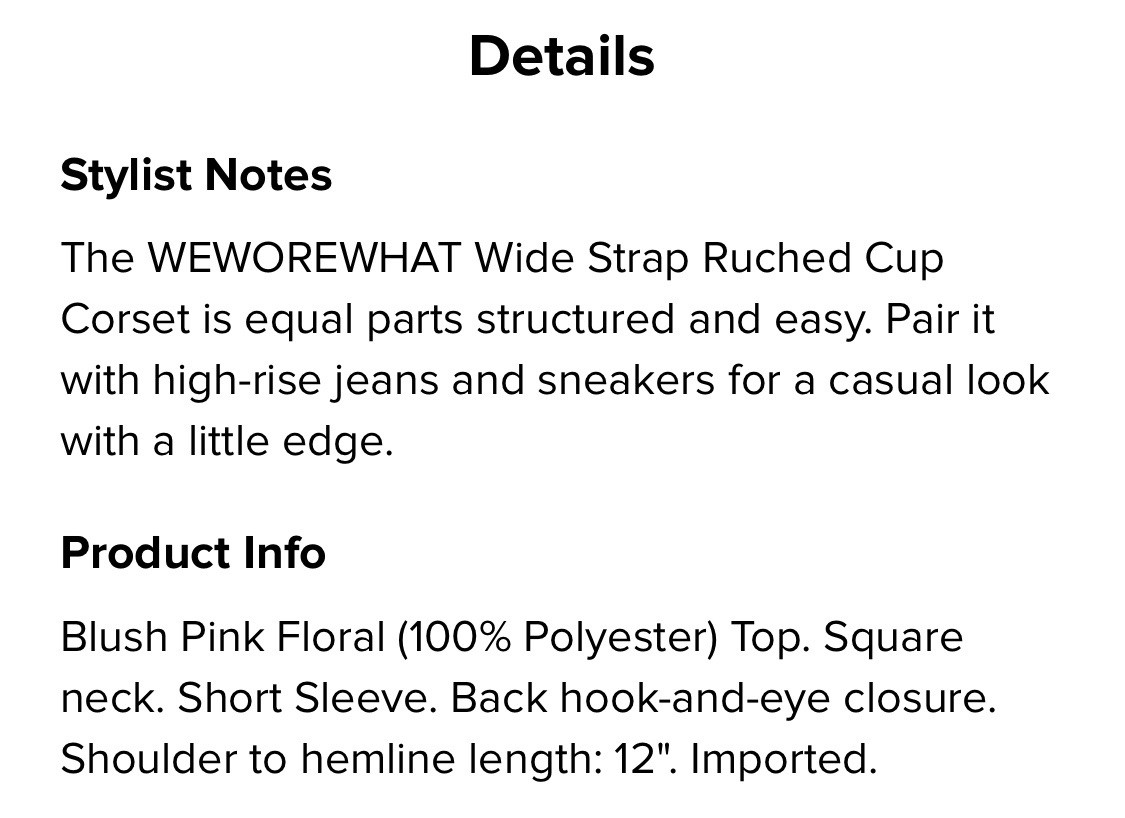 WEWOREWHAT $129 Wide Strap Ruched Cup Corset Pink US Size 10