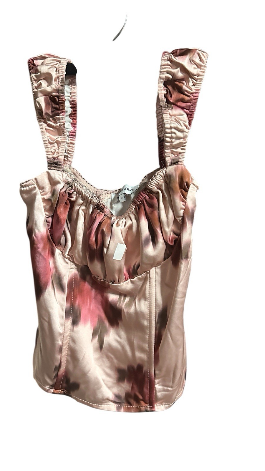WEWOREWHAT $129 Wide Strap Ruched Cup Corset Pink US Size 10