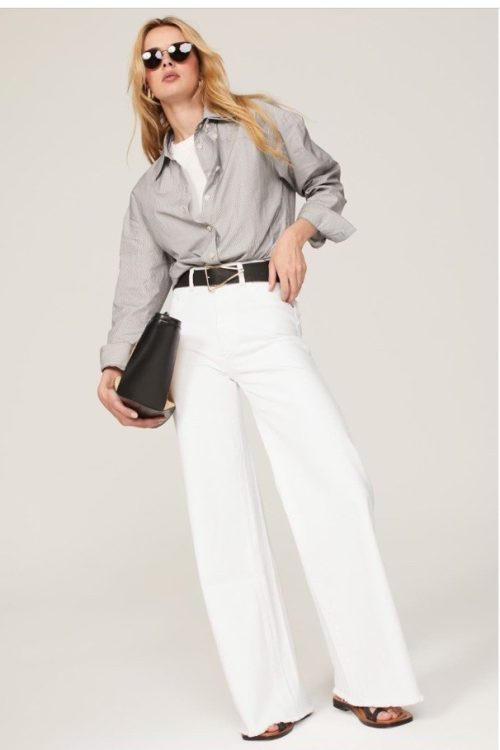 DL1961 Hepburn High Waist Wide Leg Denim Pants Msrp $219 Size 24