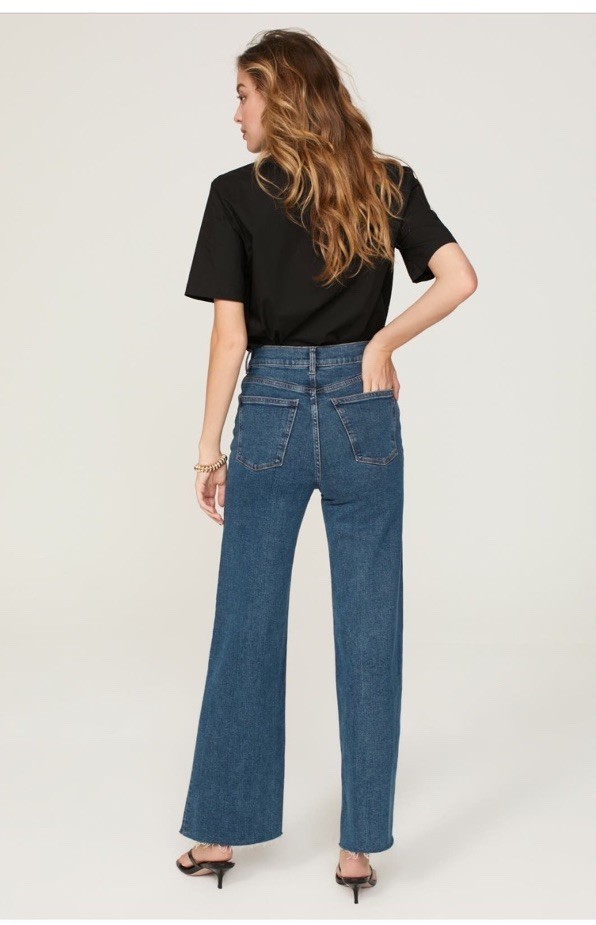 DL 1961 Blue Hepburn Wide Leg Jeans Msrp $209 Size 25