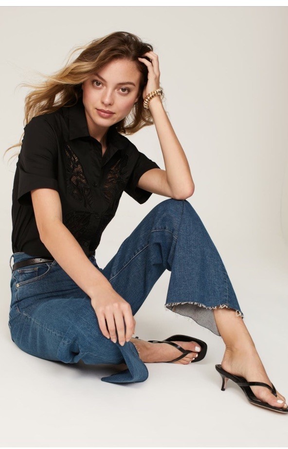 DL 1961 Blue Hepburn Wide Leg Jeans Msrp $209 Size 25