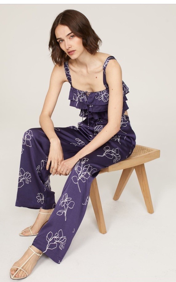 Jason Wu X RTR Blue Floral High-Rise Women's Trousers Size 8 (Retails $320)