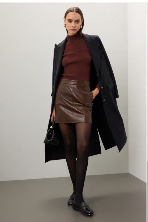 Scoth & Soda Faux Leather Skirt Msrp $188 Size S