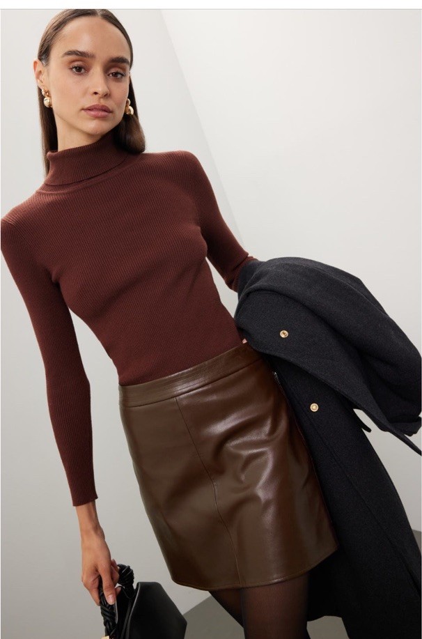 Scoth & Soda Faux Leather Skirt Msrp $188 Size S