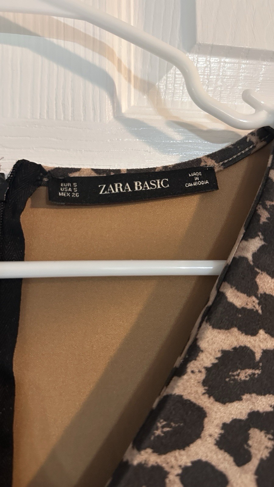 Zara Basic Leopard Long Sleeve Msrp $69 Dress Size S