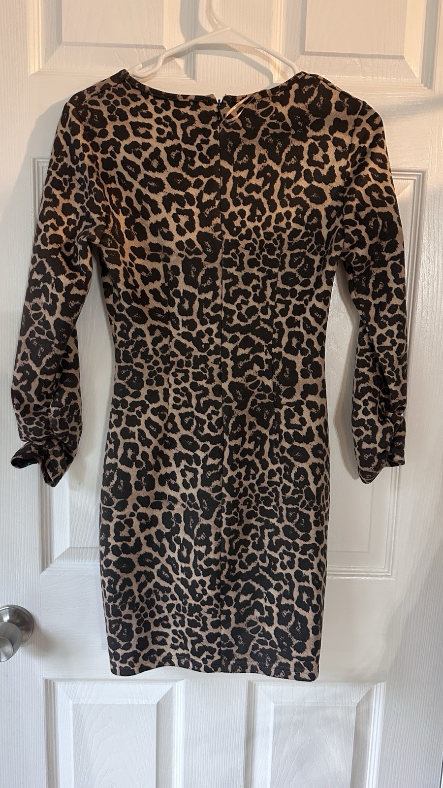 Zara Basic Leopard Long Sleeve Msrp $69 Dress Size S