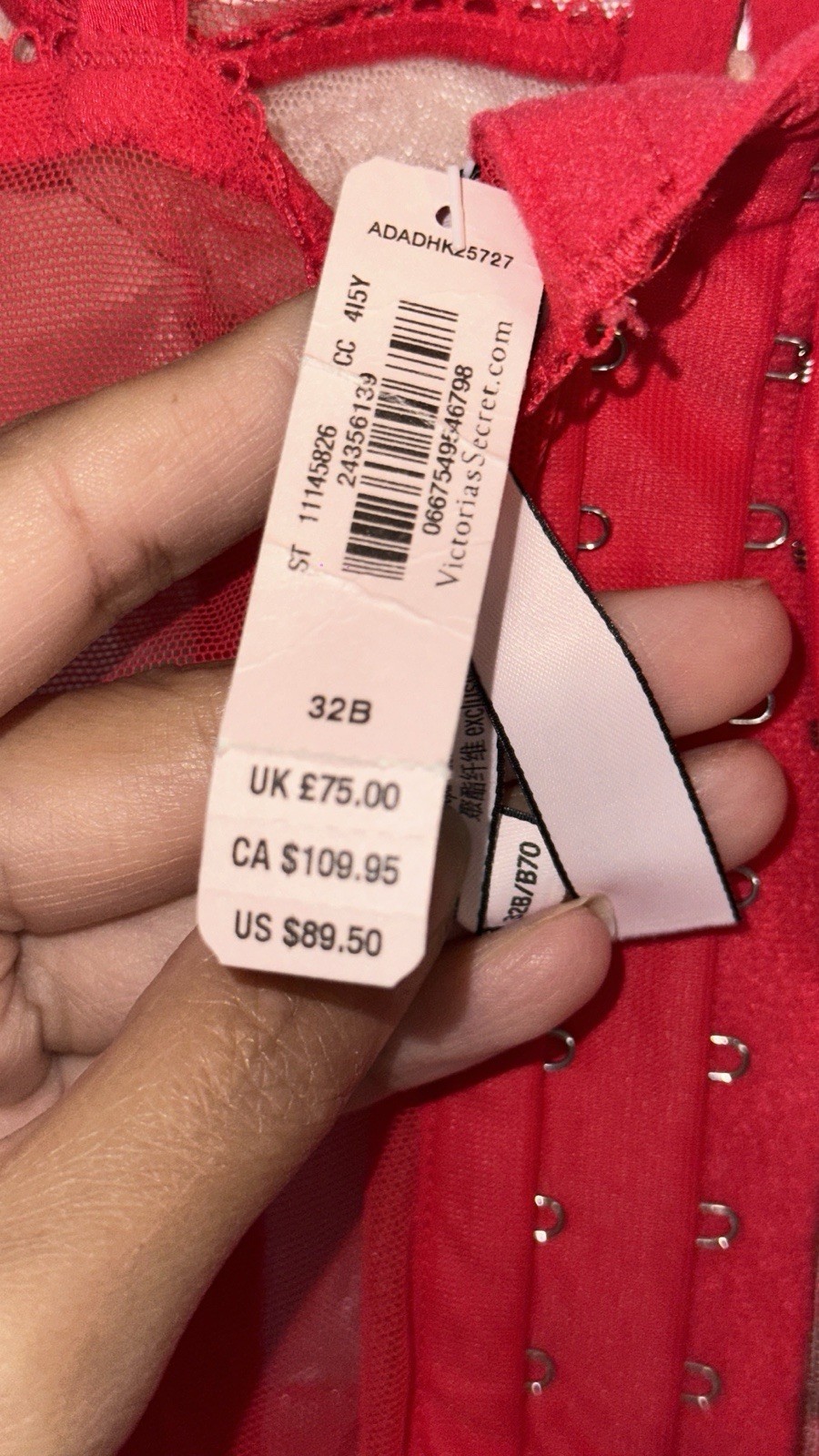 NWT Victoria Secret Corset Bra Lace Msrp $89.50 Size 32B