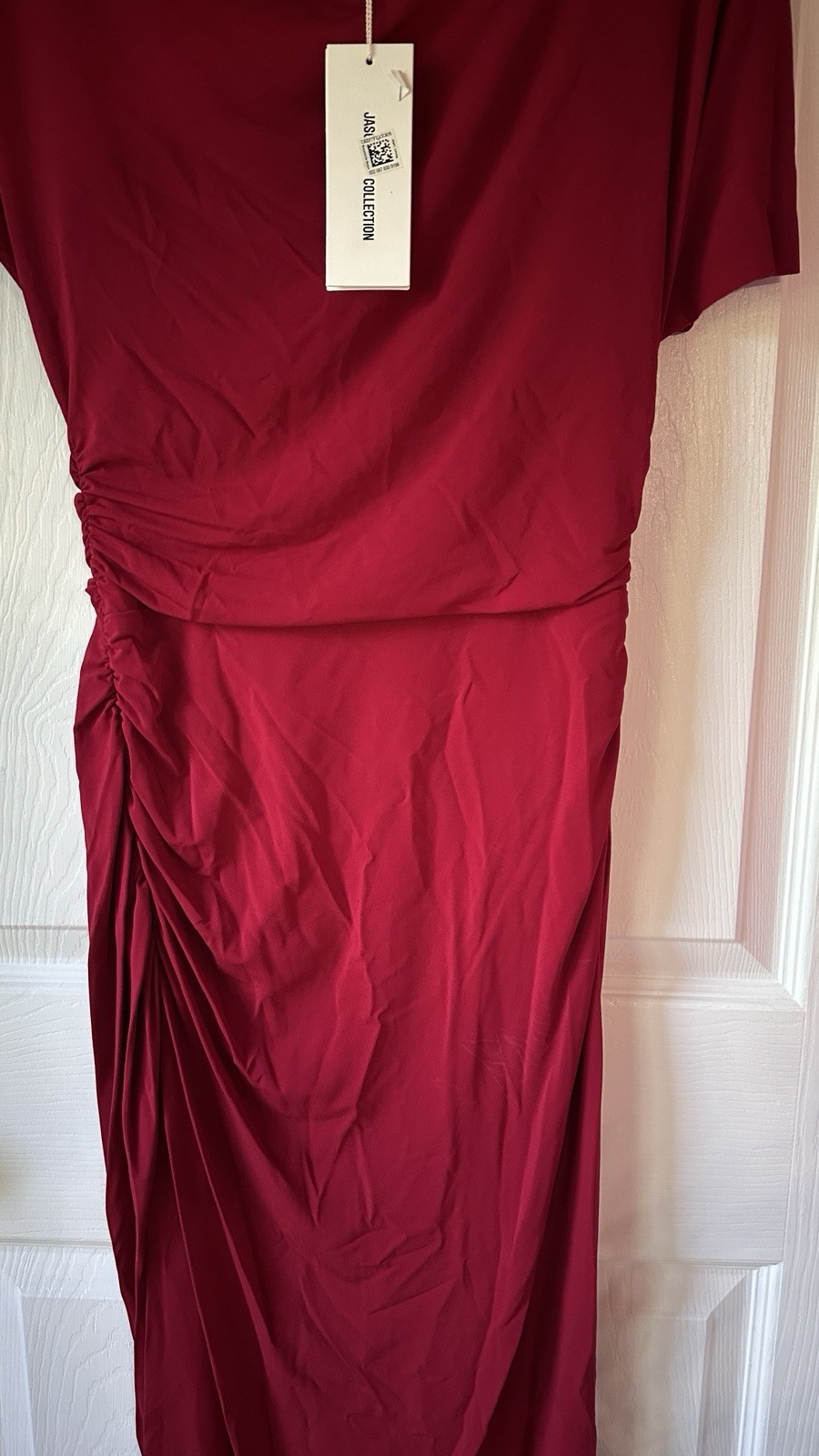 NWT Jason Wu Women's Red Ruched Jersey Gown