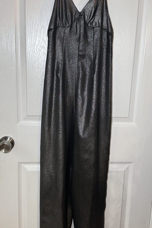 Top Shop Metallic Black Jumpsuit Size US 2