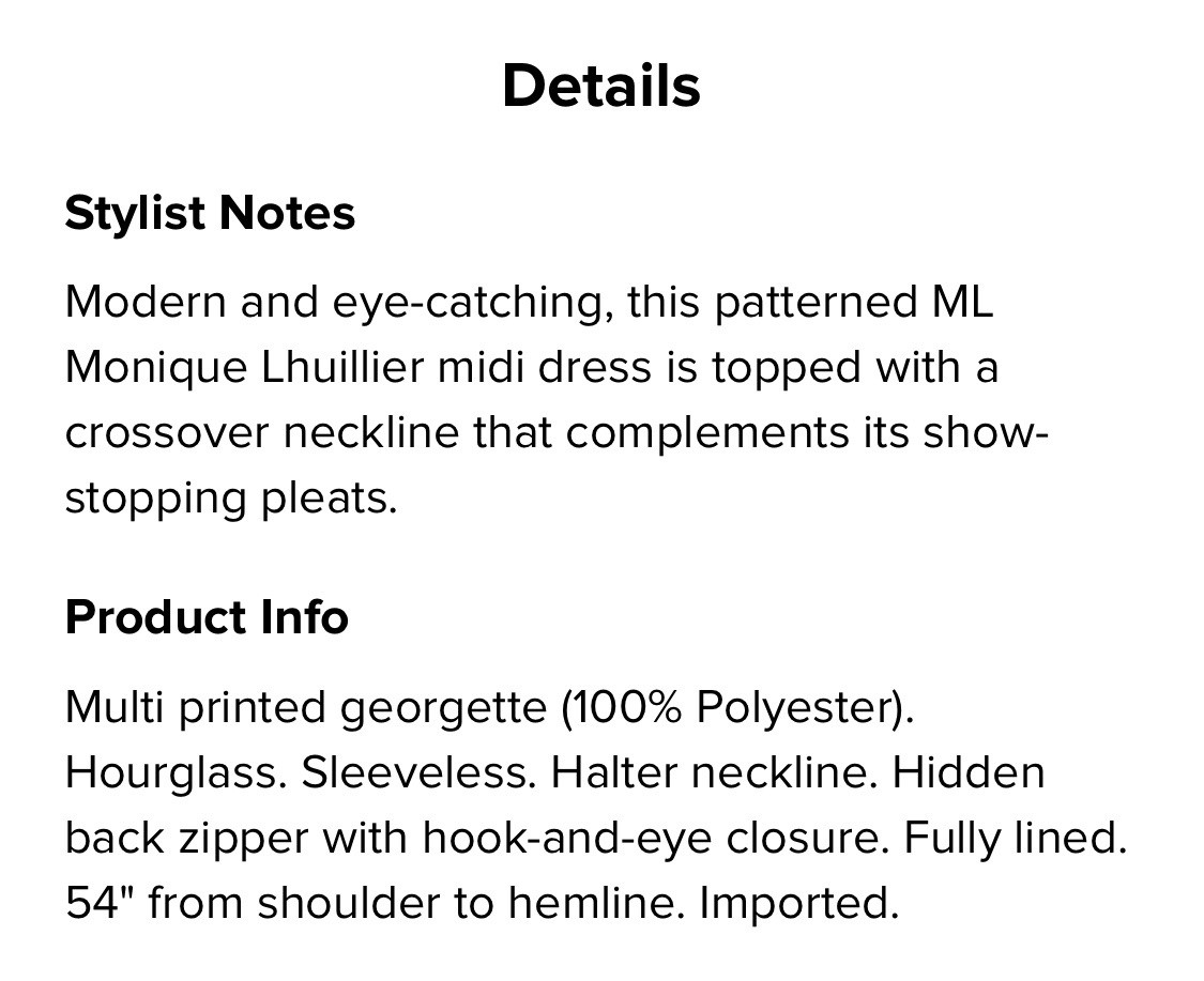 ML Monique Lhuillier Crossneck Pleated Dress Msrp $545 Size M