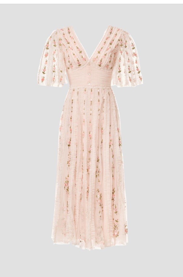 Mac Duggal Flora Ruffle Midi Dress Msrp $698 Size 0