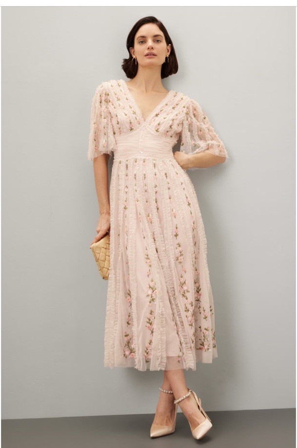 Mac Duggal Flora Ruffle Midi Dress Msrp $698 Size 0