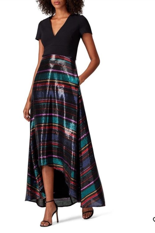 Badgley Mischka Sequin Skirt Gown Msrp $890 Size 8