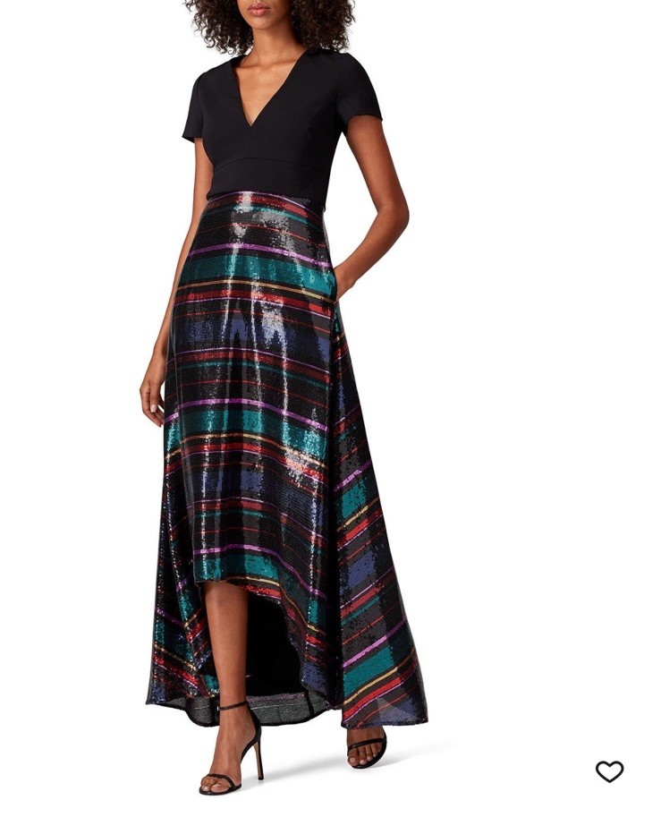 Badgley Mischka Sequin Skirt Gown Msrp $890 Size 8