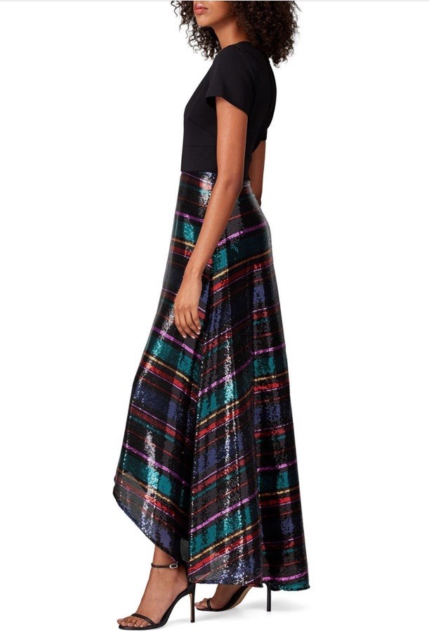 Badgley Mischka Sequin Skirt Gown Msrp $890 Size 8