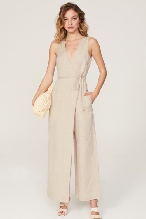 Rosetta Getty X RTR Oatmeal Jumpsuit Msrp $420 Size 10
