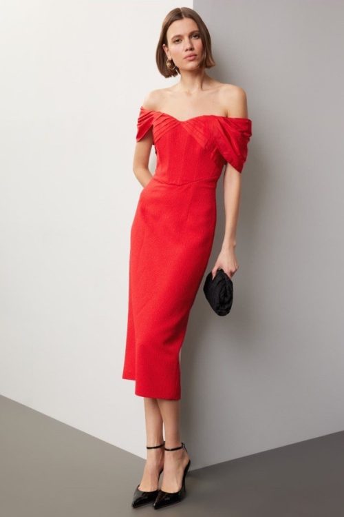 Rebecca Vallance Chiara Midi Dress Msrp $650 Size 10