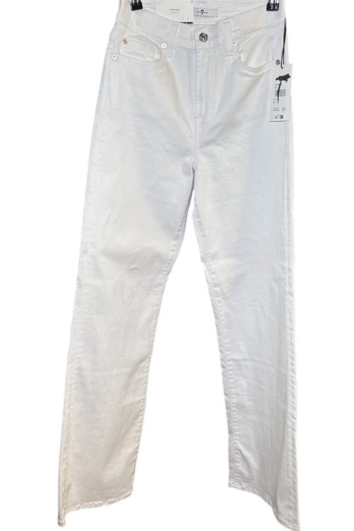 7 For All Mankind Side Slit White Straight Leg Women’s 27 Jeans NWT