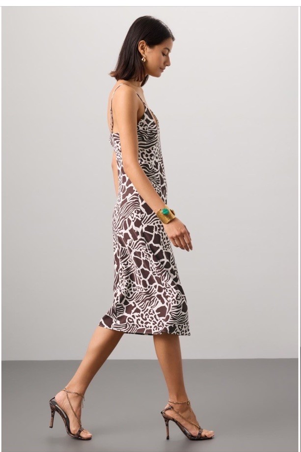 Adam Lippes Animal Print Silk Slip Dress Size 4 Msrp $295
