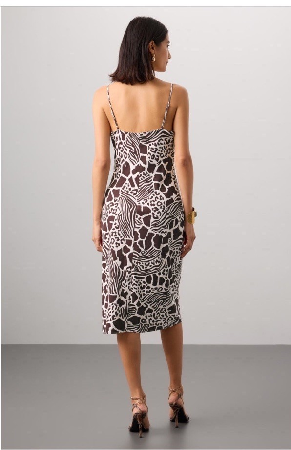 Adam Lippes Animal Print Silk Slip Dress Size 4 Msrp $295
