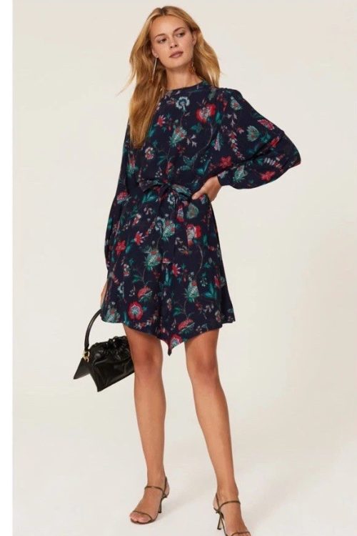 Derek Lam 10 Crosby x RTR Navy Floral Dress Msrp $350 Size 40/ M