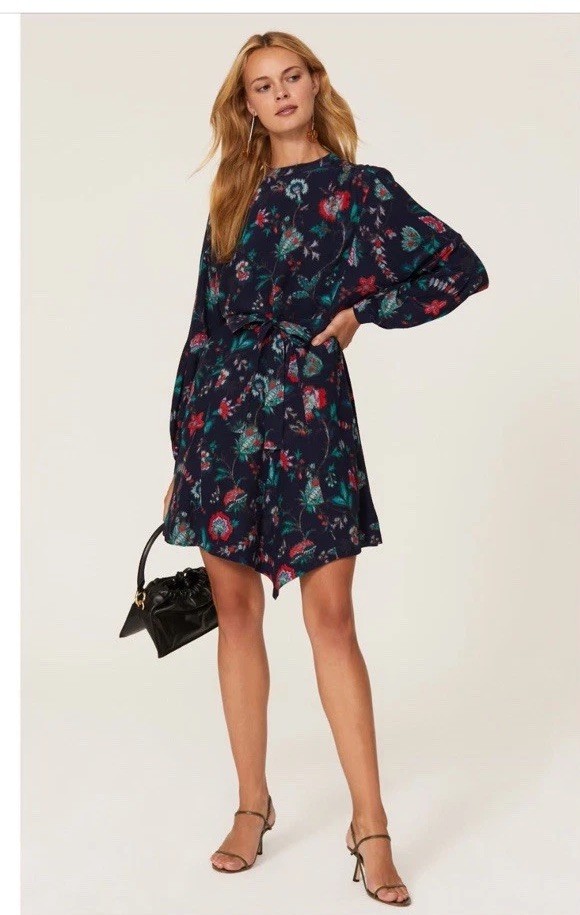 Derek Lam 10 Crosby x RTR Navy Floral Dress Msrp $350 Size 40/ M