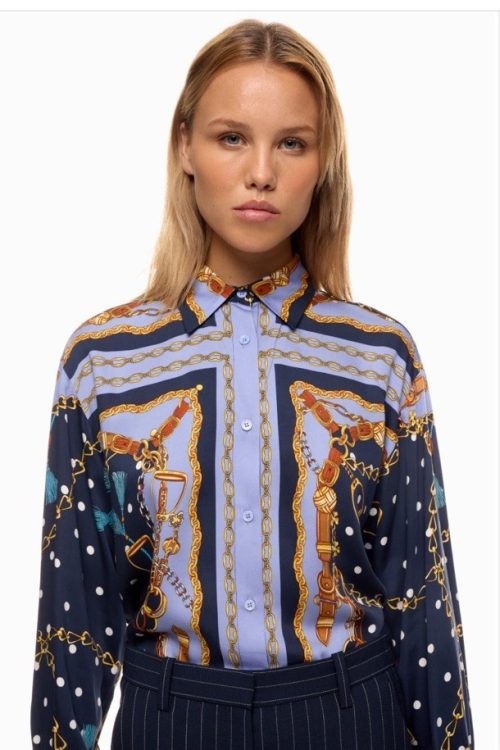 Maje Multicolored Blouse Msrp $345 Size 2