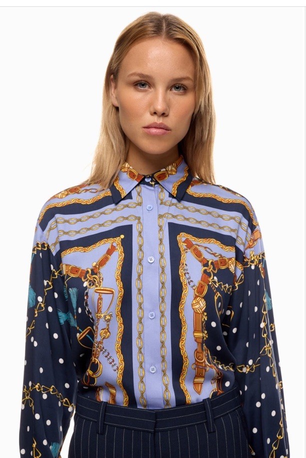 Maje Multicolored Blouse Msrp $345 Size 2