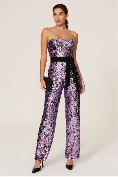 Dress The Population Andy Sequin Jumpsuit Msrp $328 Size S