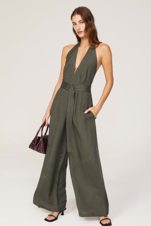 Adam Lippes X RTR Sage Halter Jumpsuit $410 Size 6