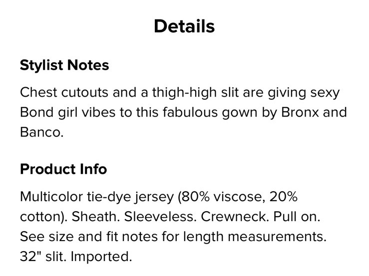 Bronx & Branco Daphnie Maxi Dress Msrp $450 Size XS