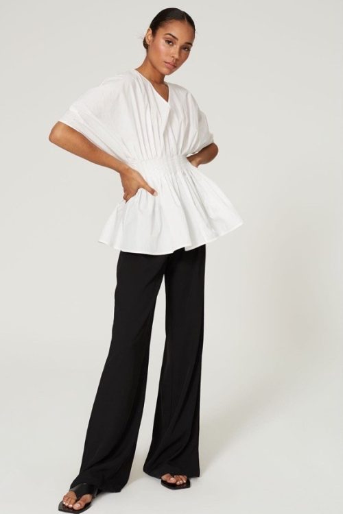 Co Tucked Waist Blouse Msrp $625 Size L