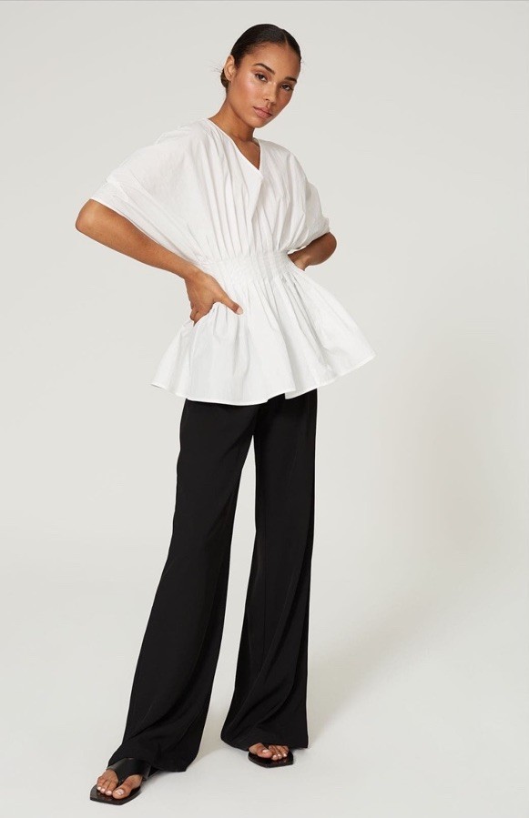 Co Tucked Waist Blouse Msrp $625 Size L