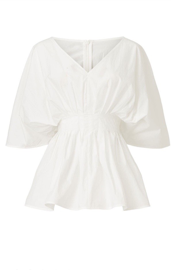 Co Tucked Waist Blouse Msrp $625 Size L