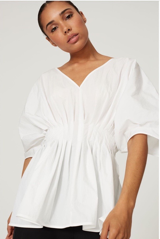 Co Tucked Waist Blouse Msrp $625 Size L